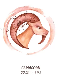 Simbolo del Capricorno dipinto a mano