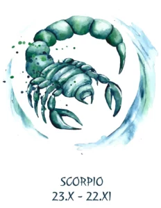 Un simbolo dello scorpione dipinto a mano